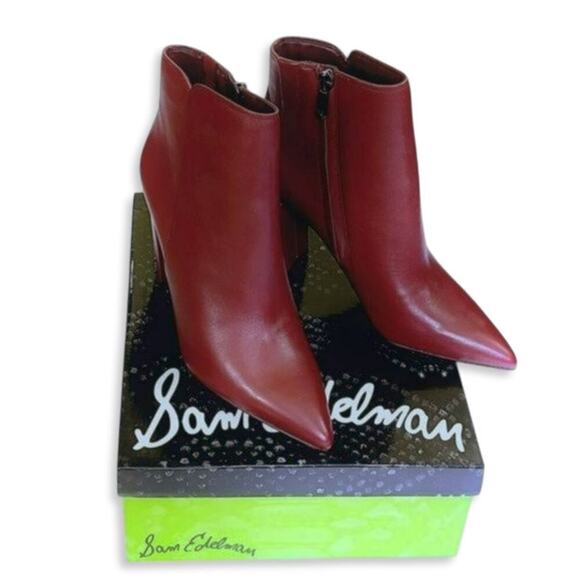 NWT Sam Edelman Women's Leather Raelle Block Heel Pointed Toe Bootie - Picture 7 of 8